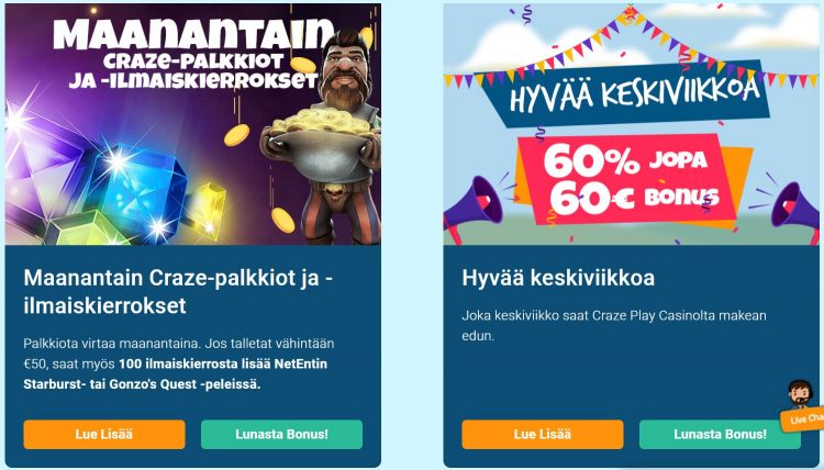 Uudet nettikasinot - Kampanjat