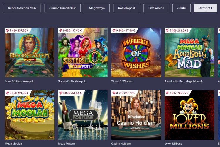 Virolaiset nettikasinot jackpot pelit