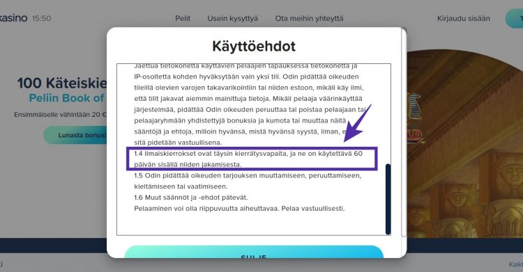 Nettikasino tarjoukset ehdot