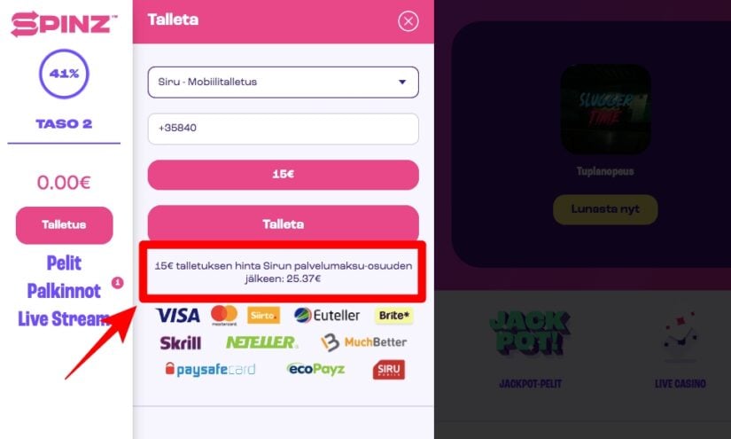 mobiilitalletus-siru-kulut