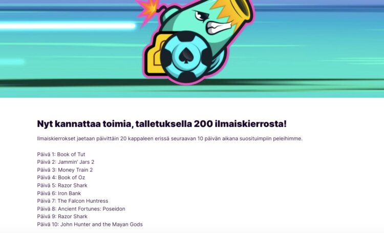 pikakasino kanuuna ilmaiskierrokset