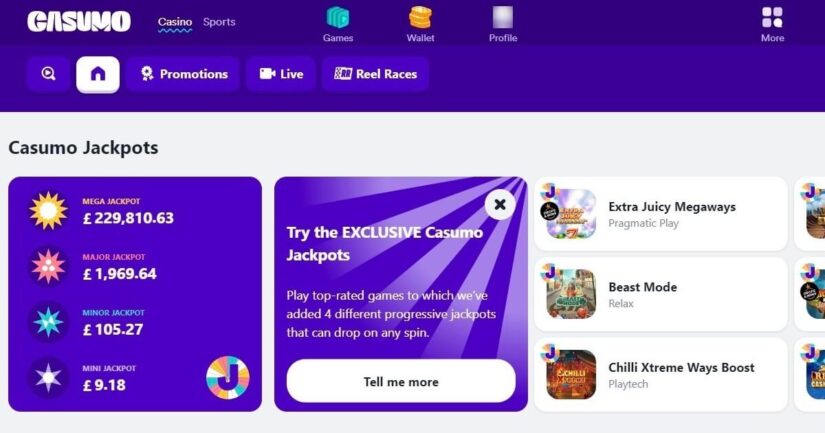 Casumo jackpots