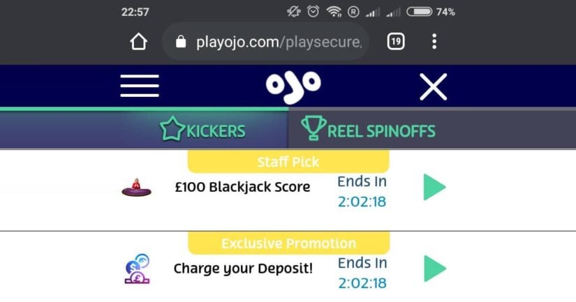 PlayOJO kicker codes