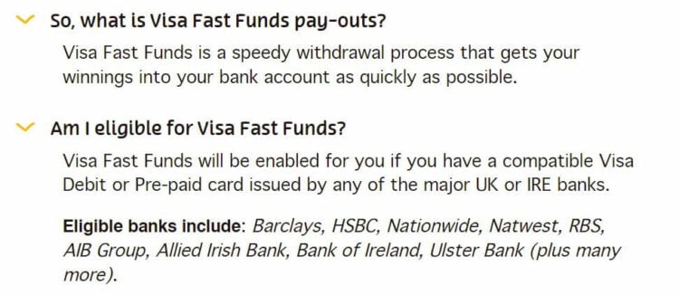 PlayOJO Visa Direct payments