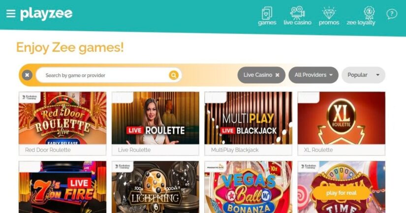 Playzee UK live casino