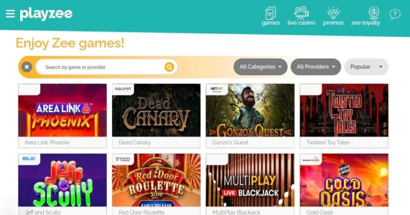 Playzee Casino UK slots and games
