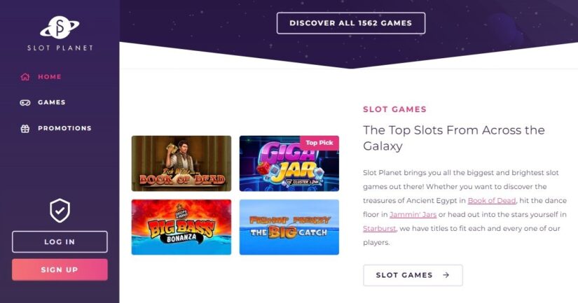 Slot Planet UK homepage