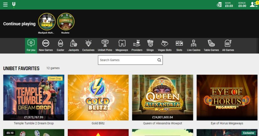 Unibet UK slots & casino games