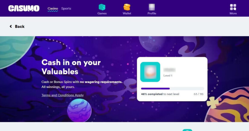 Valuables at Casumo offer bonuses with no wagering