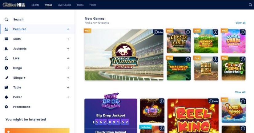 Homepage of William Hill Casino UK