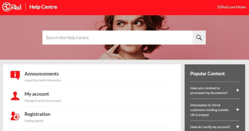 32Red UK help centre