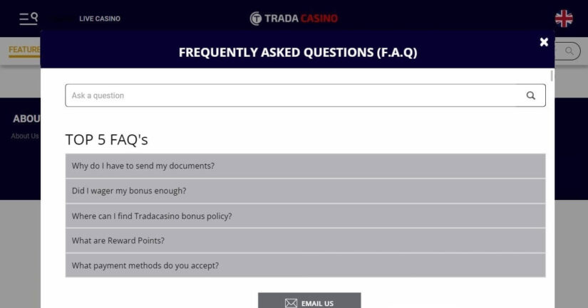 Trada Casino FAQ