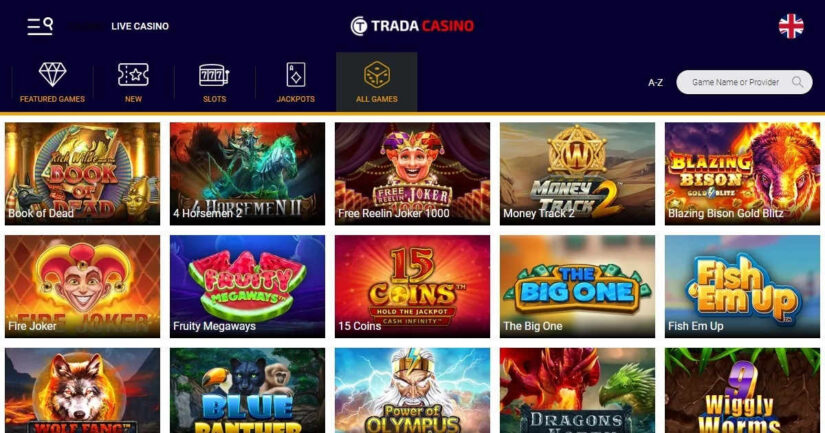 Trada Casino UK slots and games