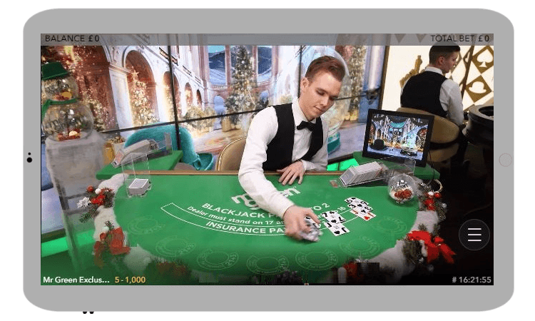 Playing live blackjack on mobile