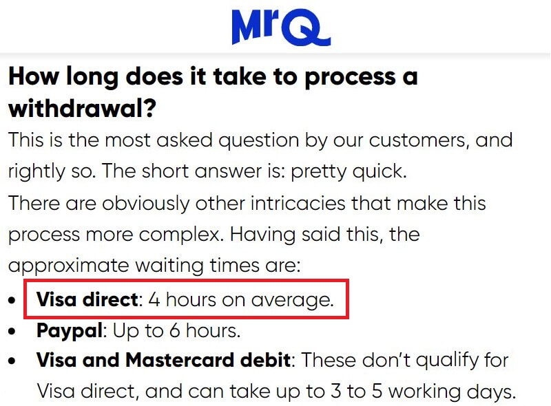 MrQ - Visa Direct Casino