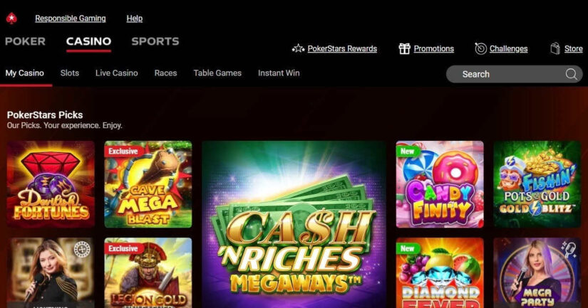 PokerStars Casino UK homepage