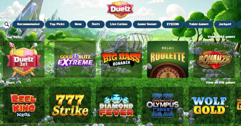 Duelz Casino slots and games library