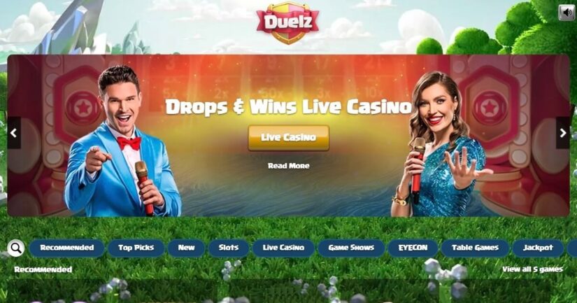 Duelz Casino homepage
