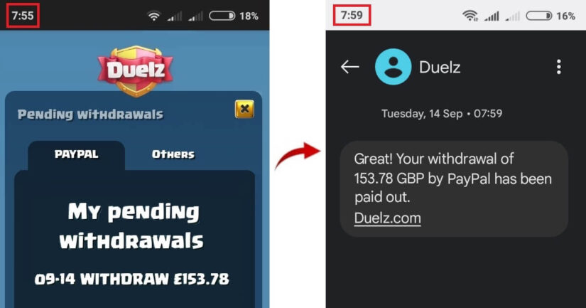Duelz Casino withdrawal via PayPal