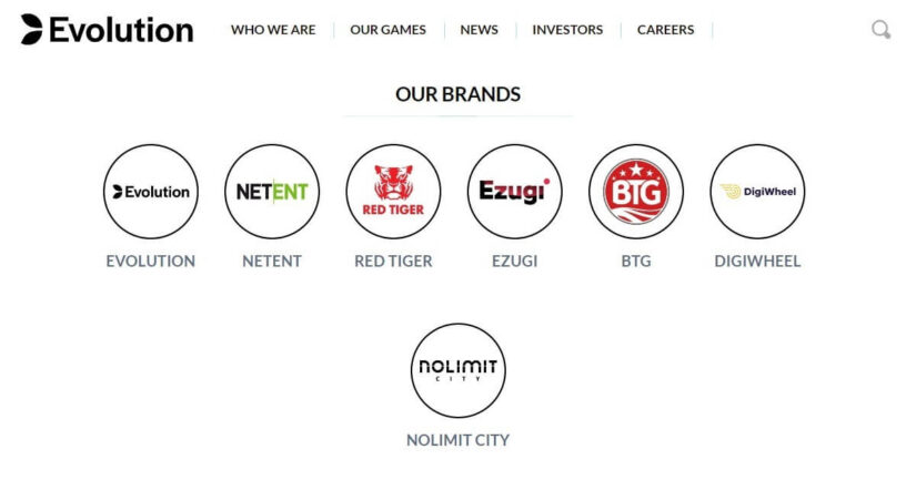 Evolution Gaming's brands and acquisitions