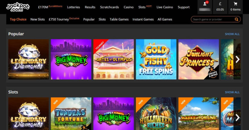 Jackpot.com UK slots