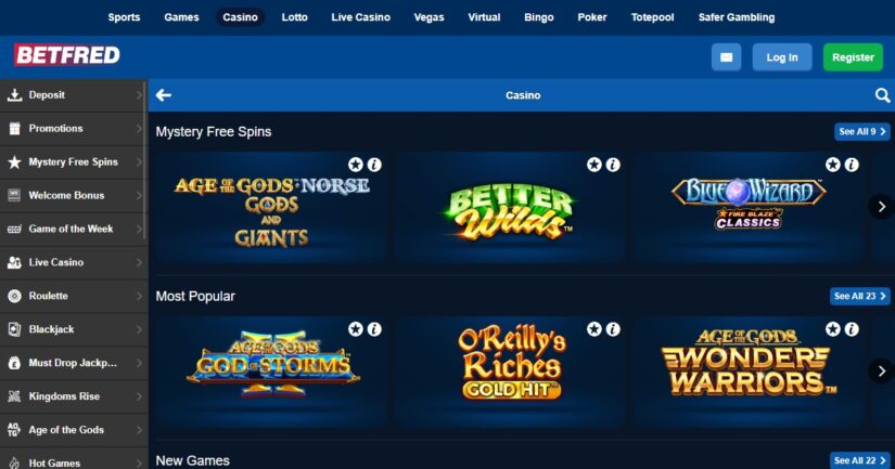 Betfred Casino UK homepage