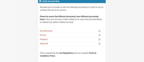 Send any verification documents