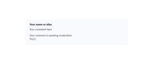 Comment awaiting approval