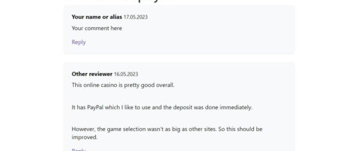 Approved comment along with other reviews