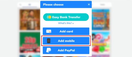 Pay by phone bill deposit method