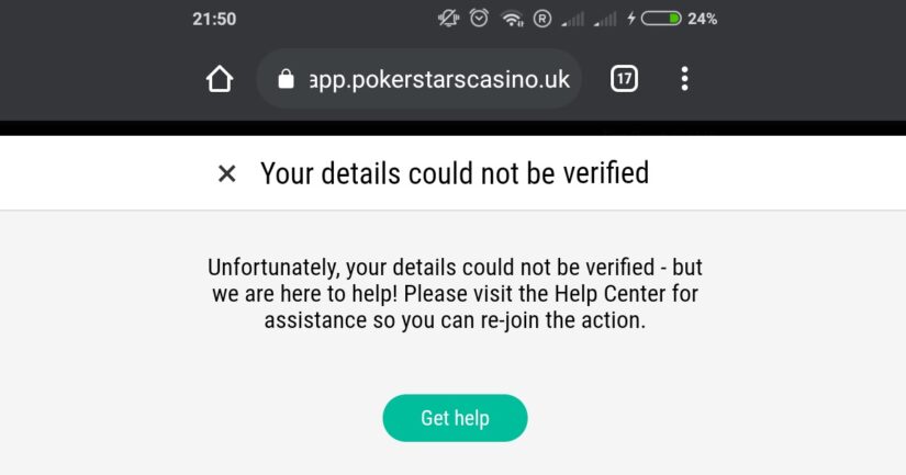 Our failed PokerStars verification