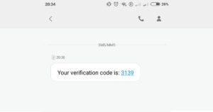 Verification code from UK casino