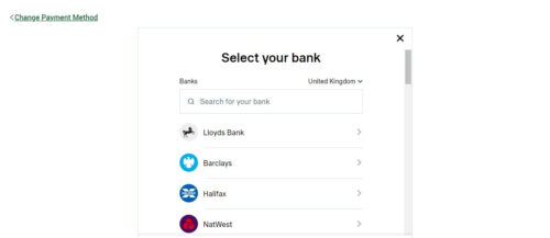 Select your bank to make a Trustly casino deposit