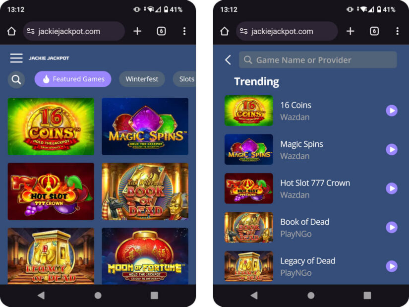 Jackie Jackpot mobile