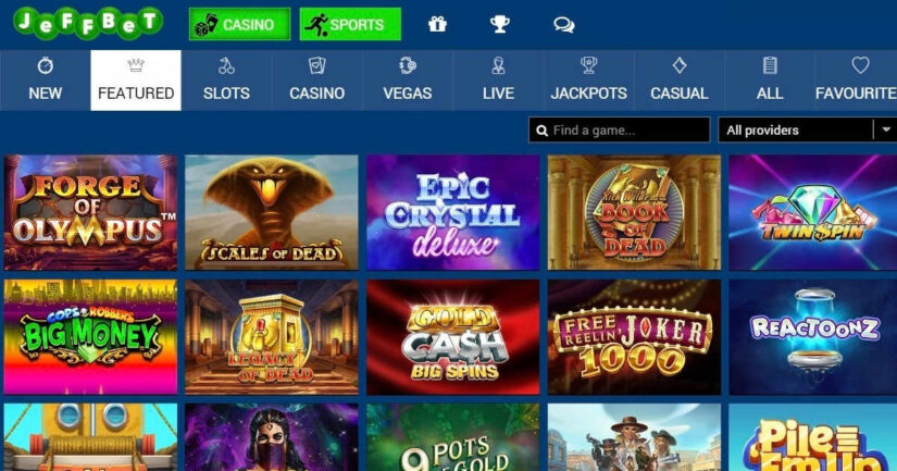 Jeffbet UK slots and games