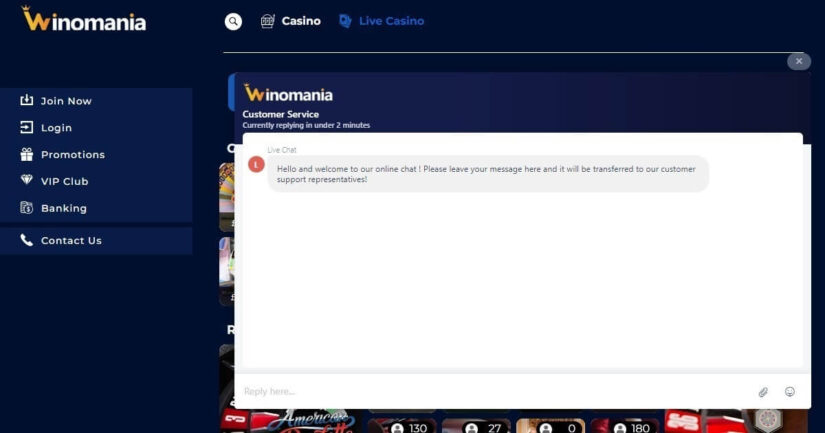 Winomania customer support