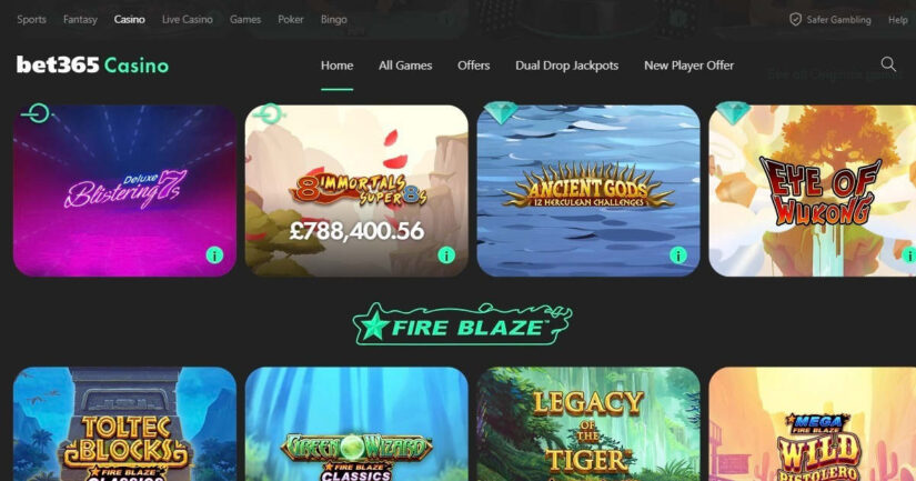 Bet365 Casino UK homepage