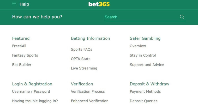 Bet365 FAQs