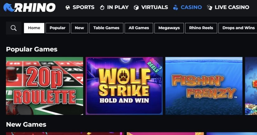 RhinoBet homepage