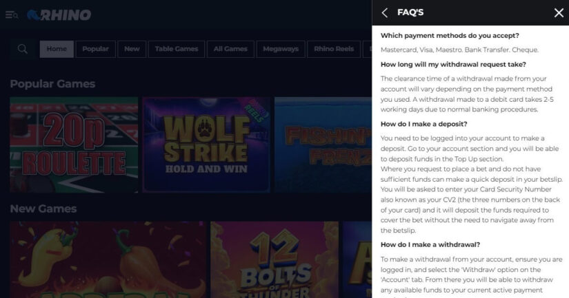 RhinoBet FAQ