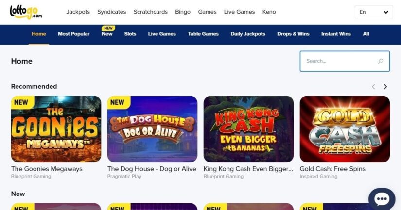 LottoGo UK slots & games