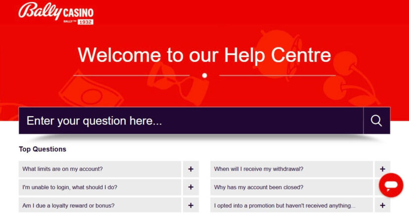 Bally Casino support