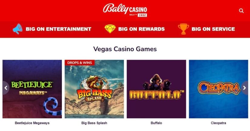 Bally Casino UK homepage