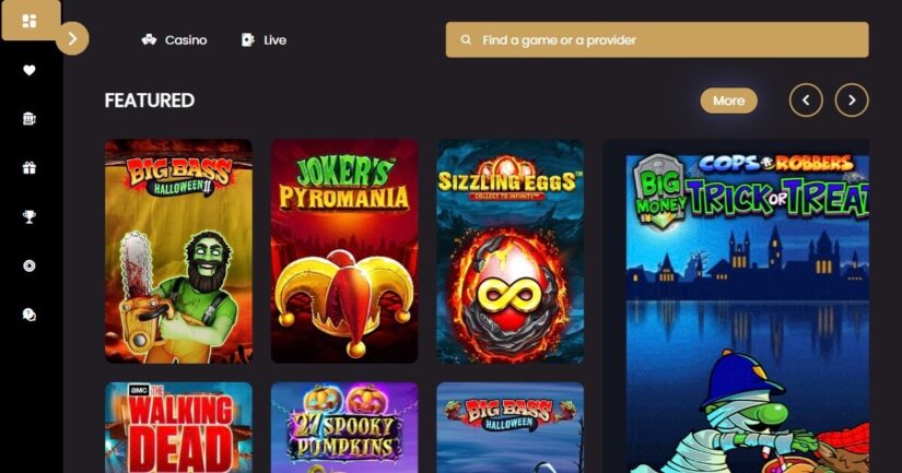 Homepage of Sparkle Slots