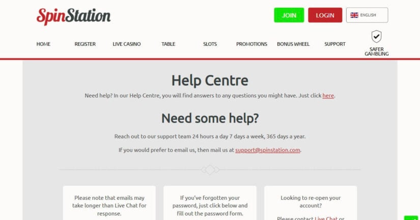 Spin Station support