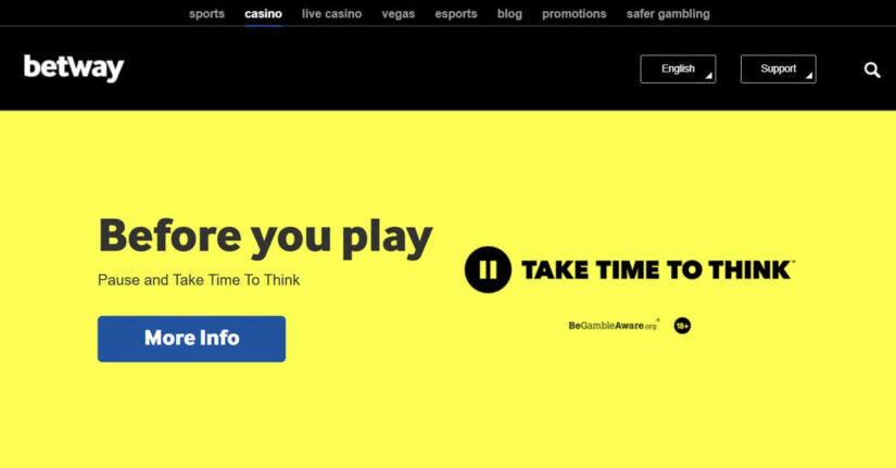 Betway Casino homepage