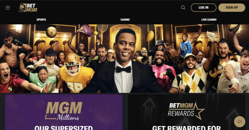 Homepage of BetMGM UK