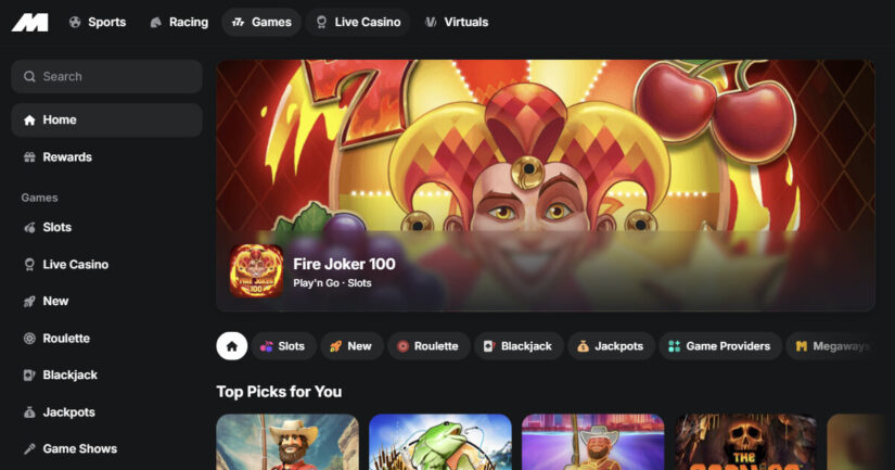 Midnite Casino homepage