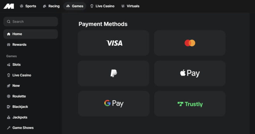 Midnite Casino payment methods
