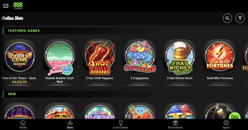 888 Casino games